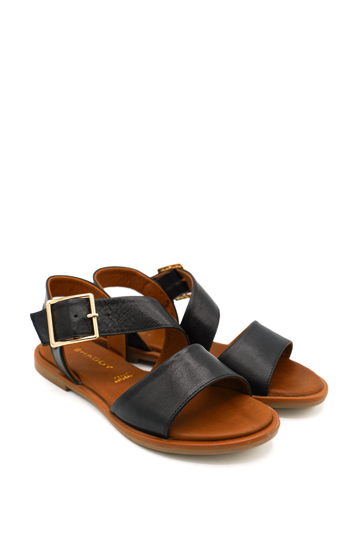 Gaia Shoes 240300 Sandali in pelle con cinturino e fiibia dorata