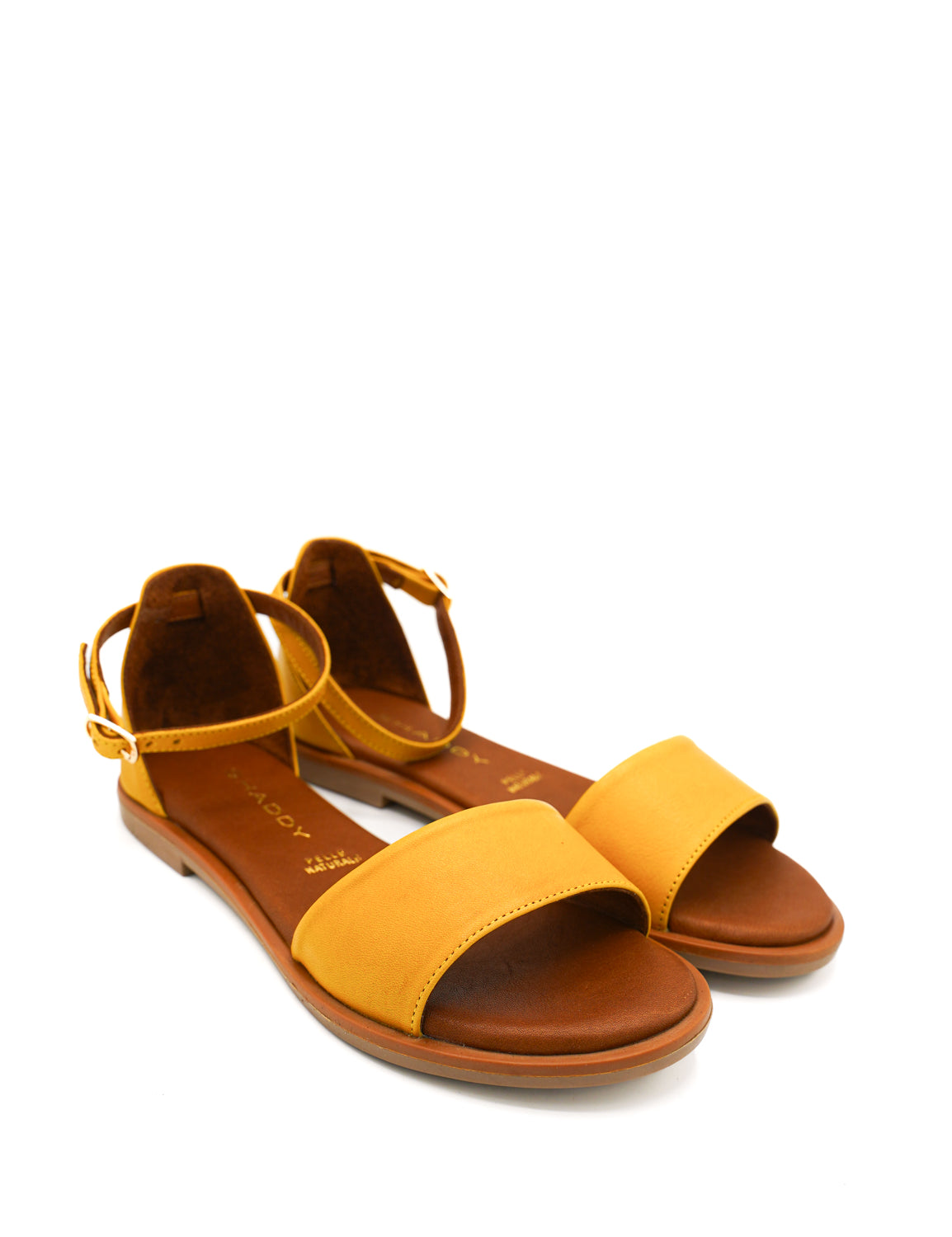 Gaia Shoes 220204 Sandali bassi in pelle e cinturino regolabile alla caviglia