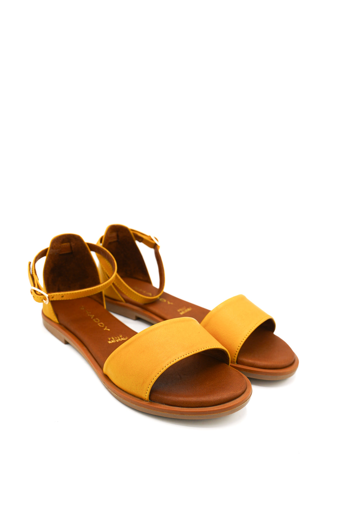 Gaia Shoes 220204 Sandali bassi in pelle e cinturino regolabile alla caviglia