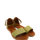 Gaia Shoes 220204 Sandali bassi in pelle e cinturino regolabile alla caviglia