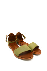 Gaia Shoes 220204 Sandali bassi in pelle e cinturino regolabile alla caviglia