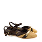 Gaia Shoes 261029 Slingback in rafia intrecciata e dettagli scamosciati