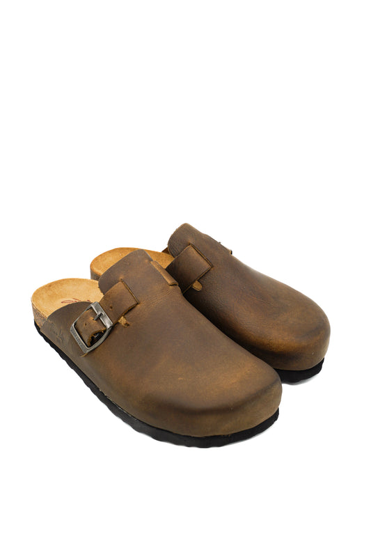 Gaia Shoes 890-009FL Zoccoli sabot donna in pelle ingrassata