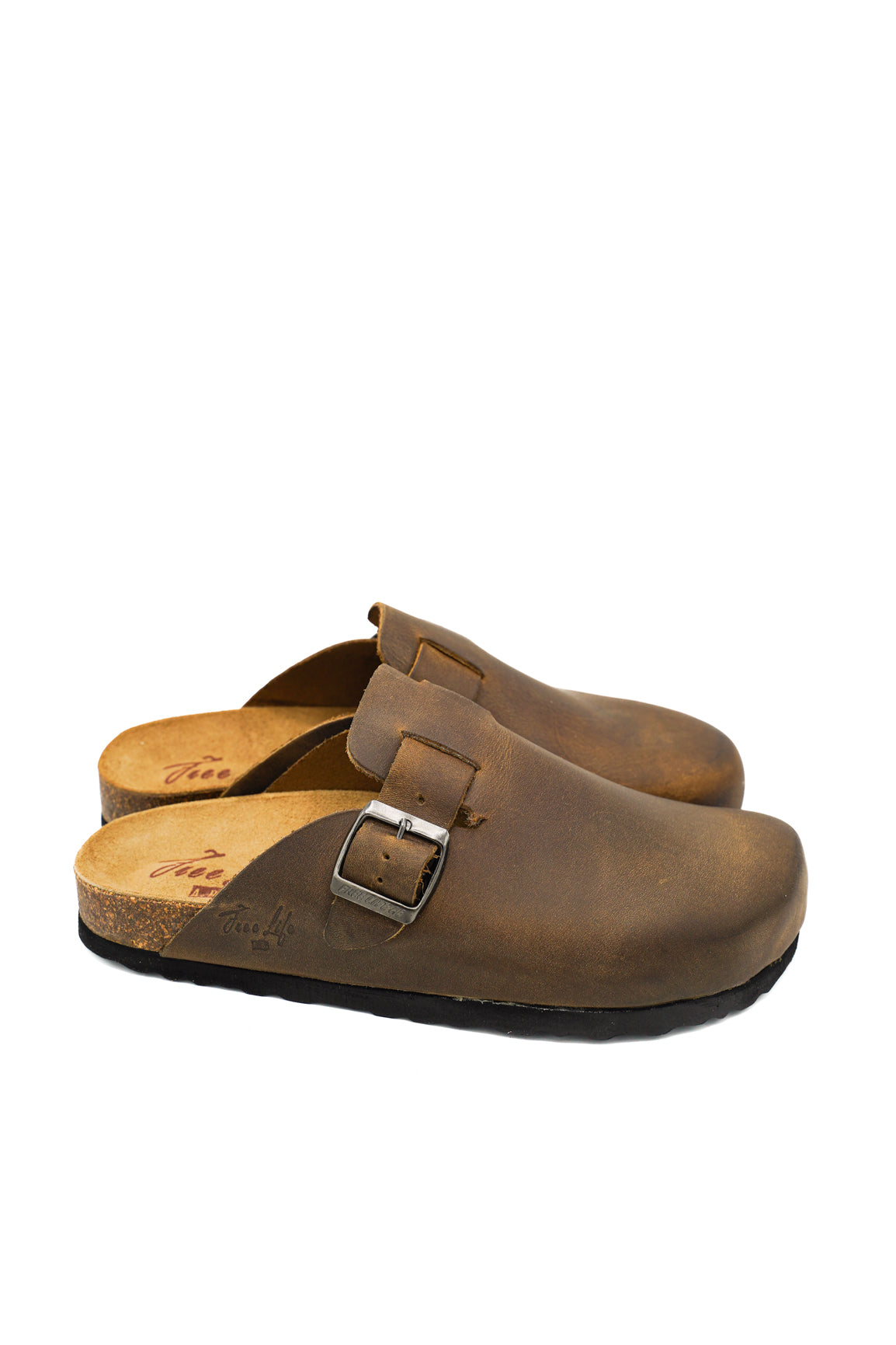 Gaia Shoes 890-009FL Zoccoli sabot donna in pelle ingrassata