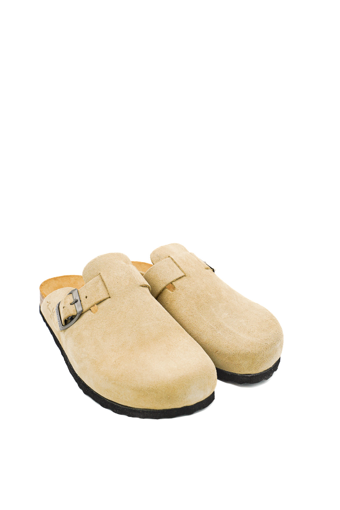 Gaia Shoes 890-009FL Zoccoli sabot donna a punta chiusa in pelle scamosciata
