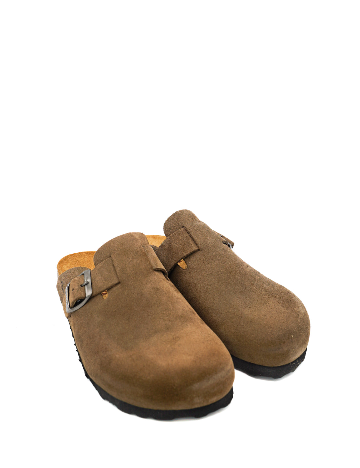 Gaia Shoes 890-009FL Zoccoli sabot donna a punta chiusa in pelle scamosciata
