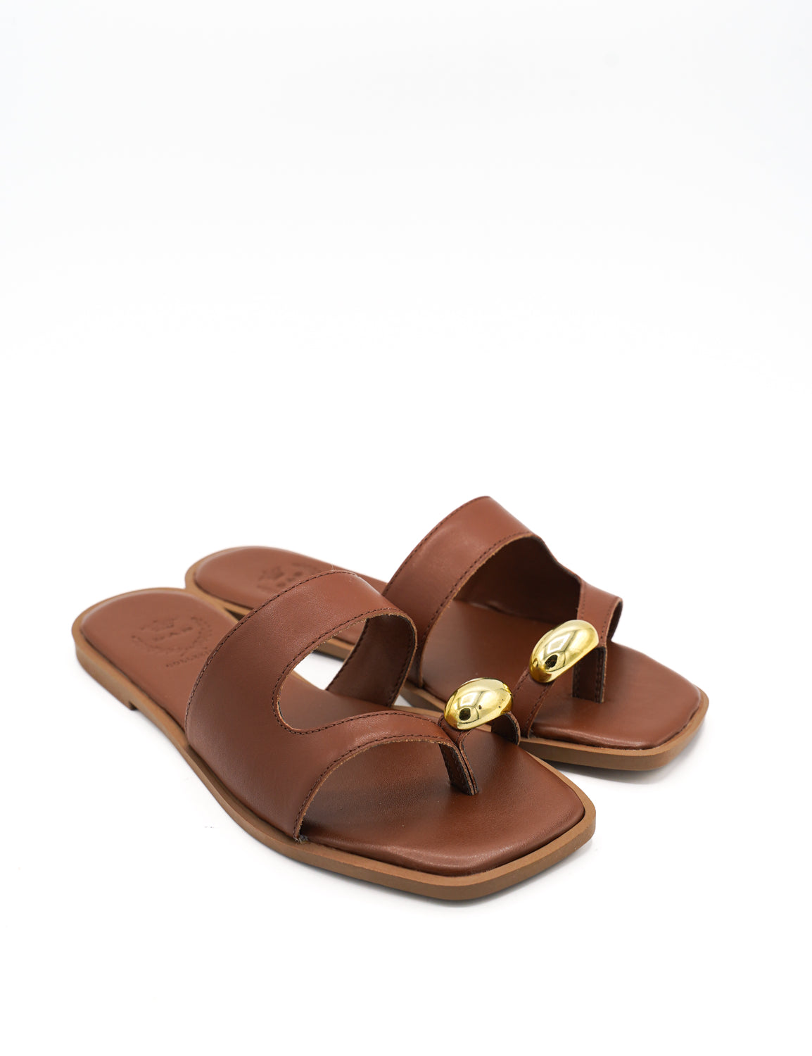 Gaia Shoes 1566021 Sandali flat con fascia e passante con dettaglio metallico