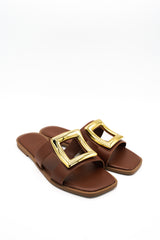 Gaia Shoes 1566024 Ciabatte con ampia fascia decorata