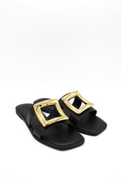Gaia Shoes 1566024 Ciabatte con ampia fascia decorata