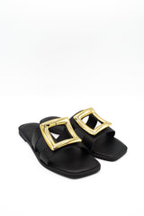 Gaia Shoes 1566024 Ciabatte con ampia fascia decorata