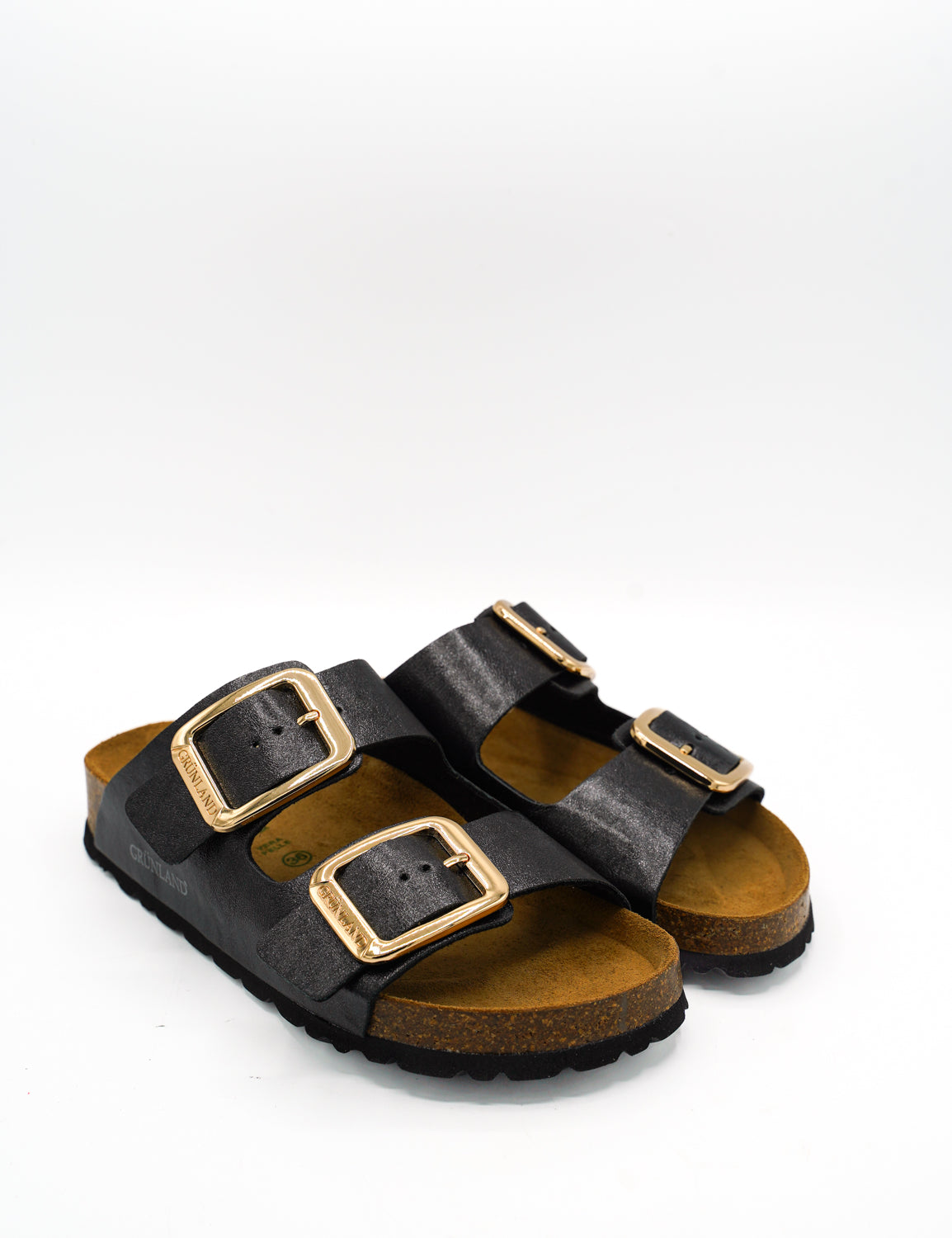Grunland CB1802 Ciabatta laminata con maxi-fibbie Enny