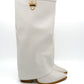 Gaia Shoes A9532 Stivali con gambale a ghetta e lucchetto dorato