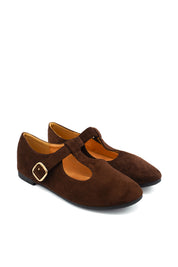 Gaia Shoes Cindy ballerine scamosciate Mary Jane con cinturino a T