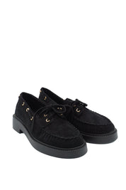Gaia Shoes Carla mocassini scamosciati con lacci e occhielli metallici