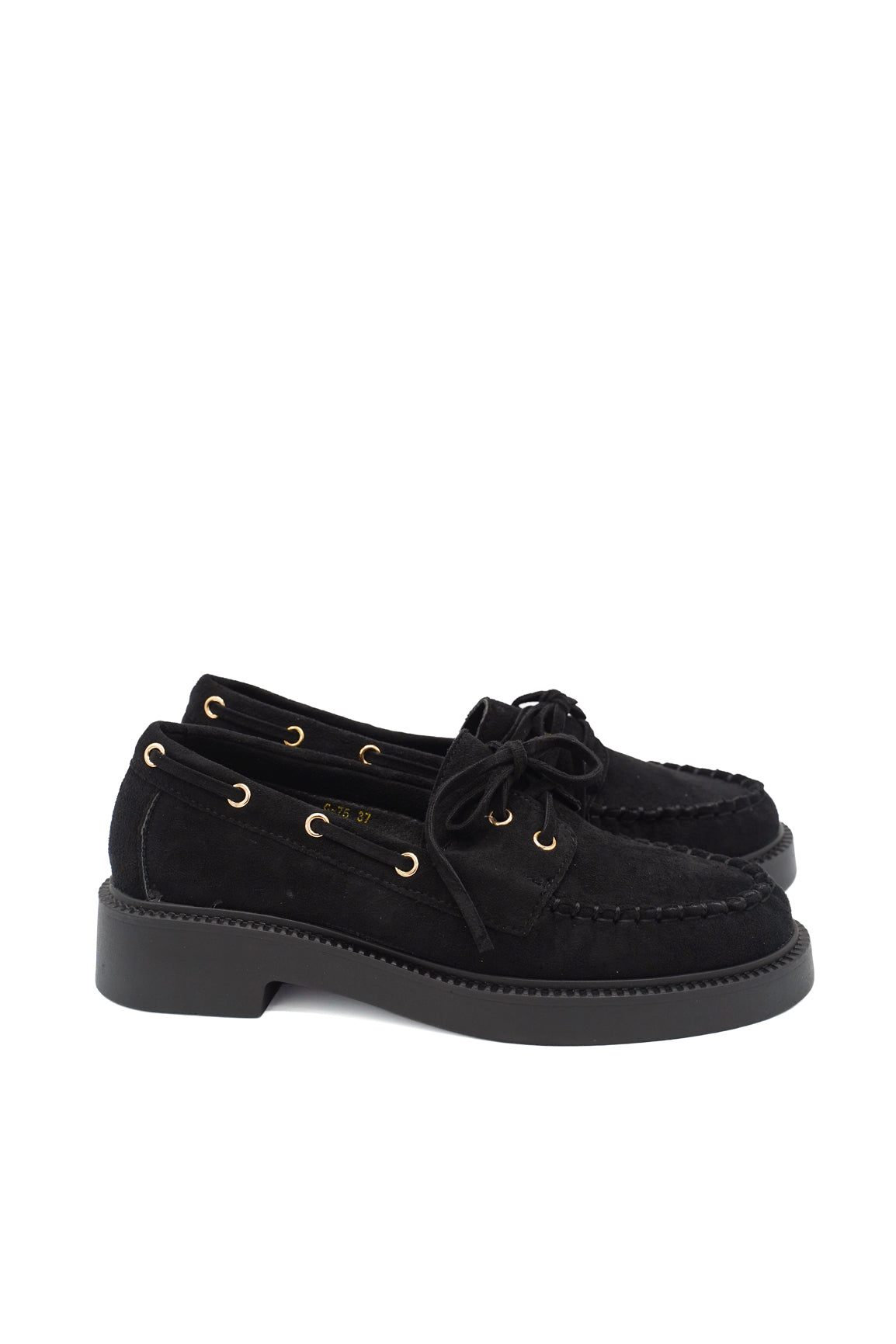 Gaia Shoes Carla mocassini scamosciati con lacci e occhielli metallici