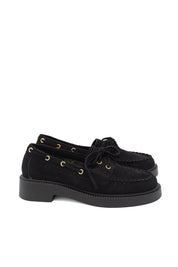 Gaia Shoes Carla mocassini scamosciati con lacci e occhielli metallici