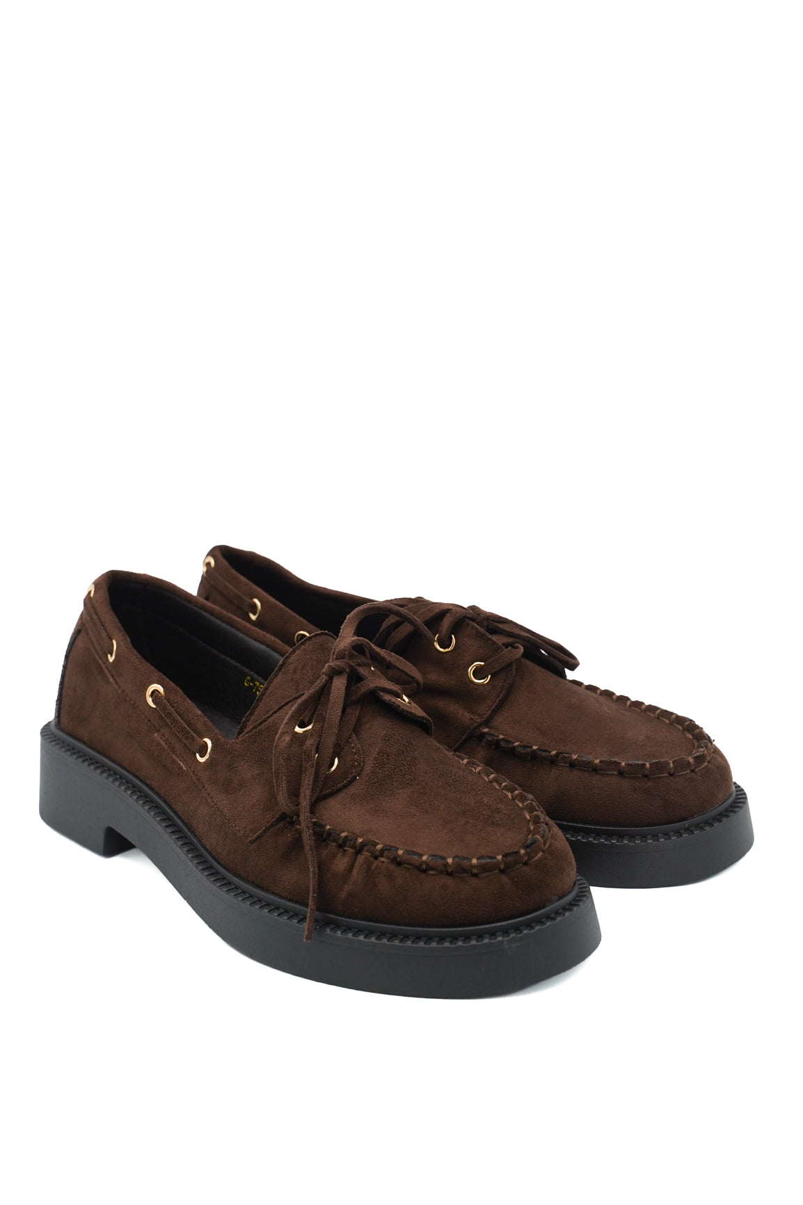 Gaia Shoes Carla mocassini scamosciati con lacci e occhielli metallici
