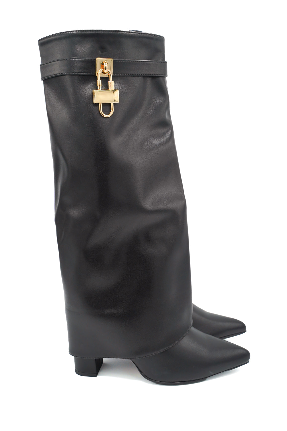 Gaia Shoes Camilla stivale con risvolto e lucchetto