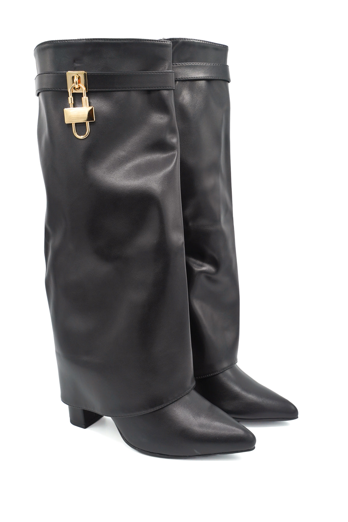 Gaia Shoes Camilla stivale con risvolto e lucchetto