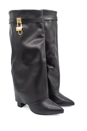 Gaia Shoes Camilla stivale con risvolto e lucchetto