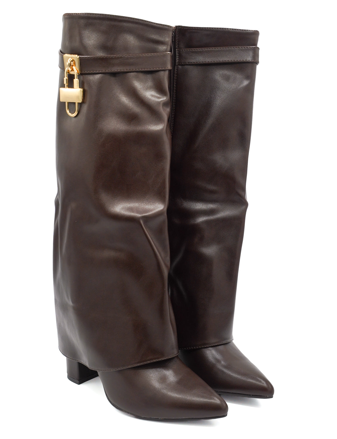 Gaia Shoes Camilla stivale con risvolto e lucchetto