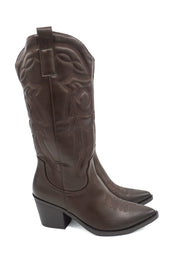 Gaia Shoes Claudia stivali texani con impunture decorative