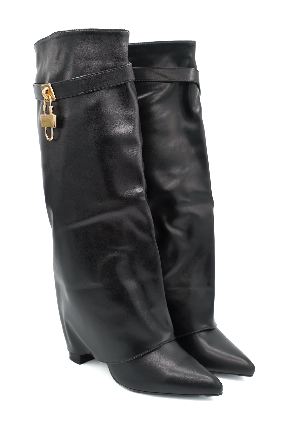 Gaia Shoes Carlotta stivali alti con design a risvolto