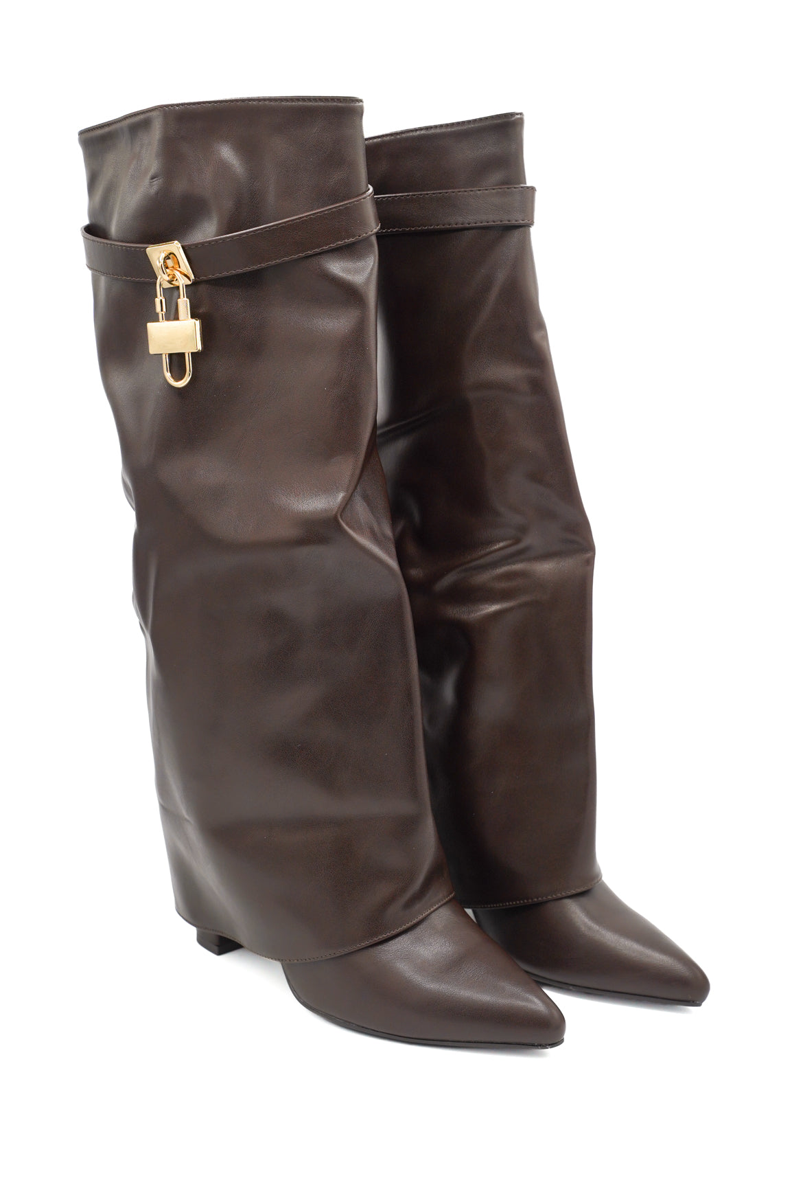 Gaia Shoes Carlotta stivali alti con design a risvolto