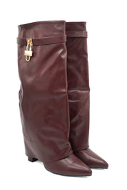 Gaia Shoes Carlotta stivali alti con design a risvolto