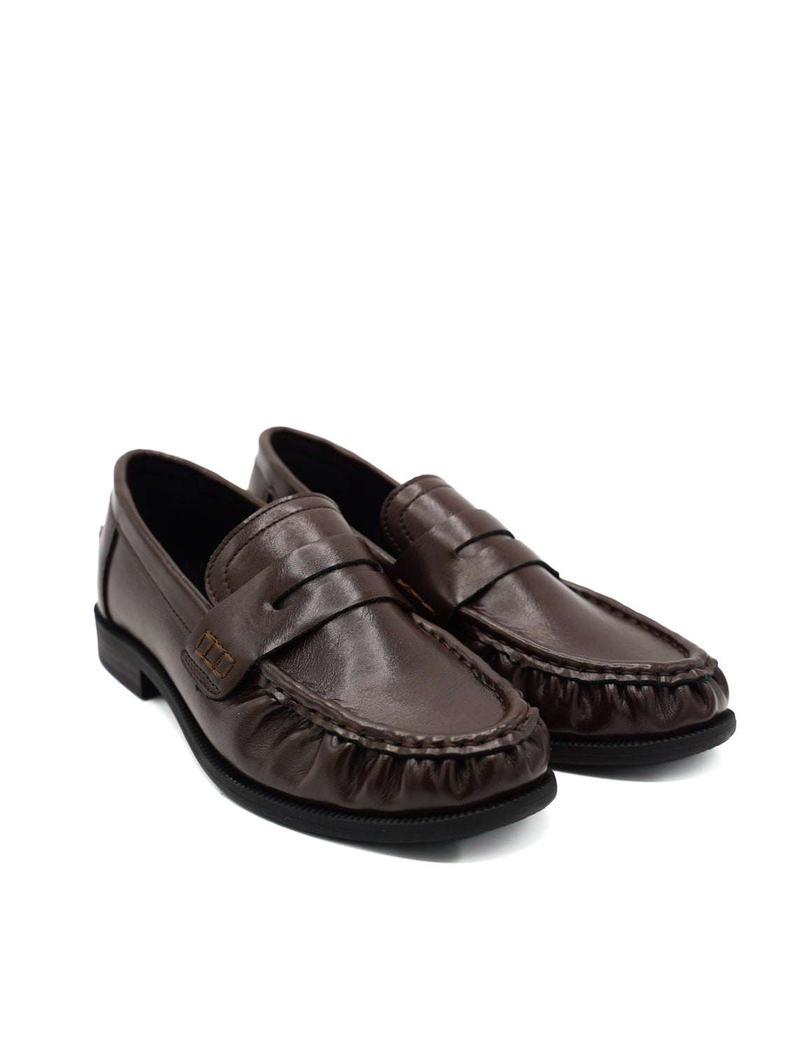 Gaia Shoes 4000 penny loafer con tomaia plissettata