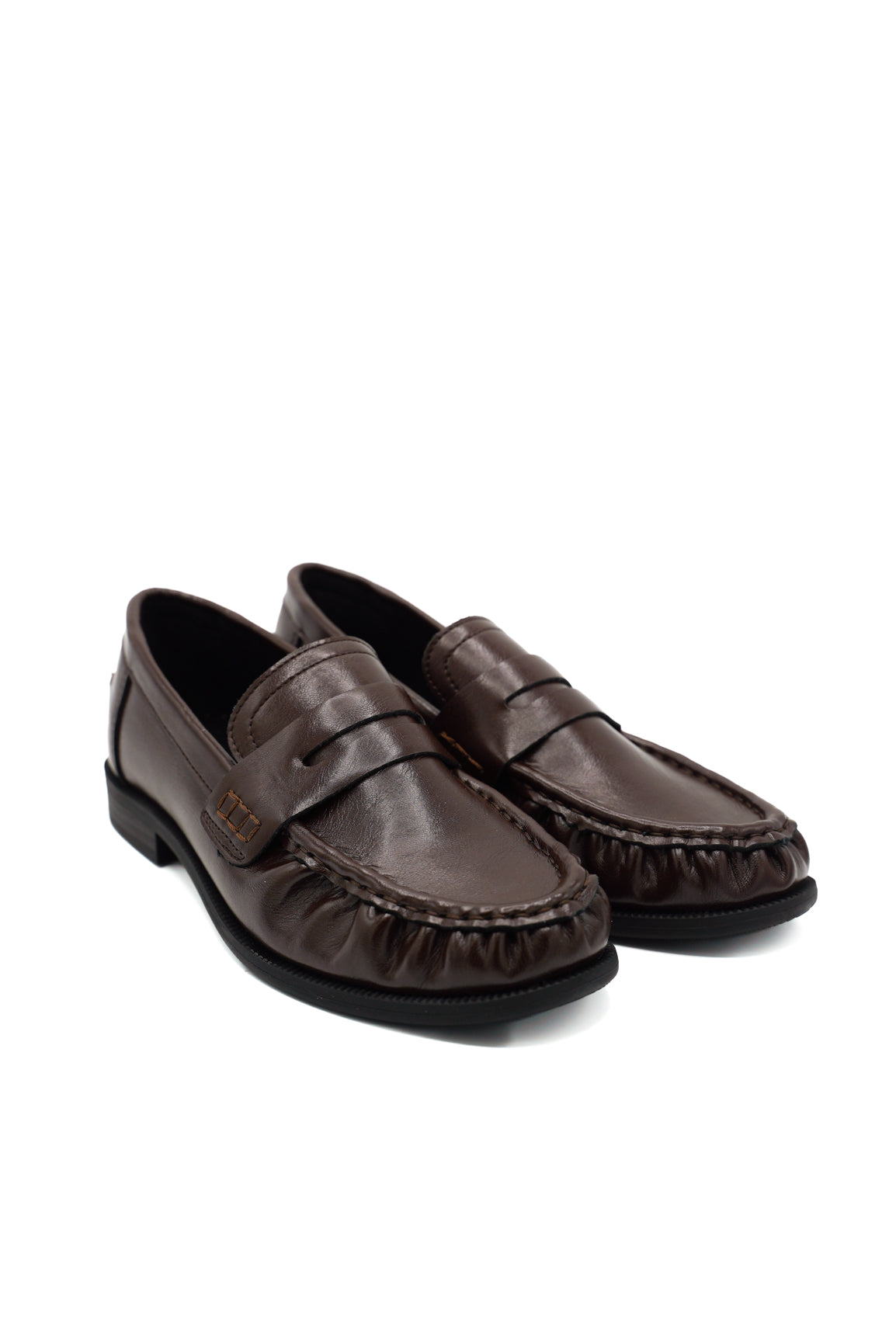 Gaia Shoes 4000 penny loafer con tomaia plissettata