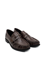 Gaia Shoes 4000 penny loafer con tomaia plissettata