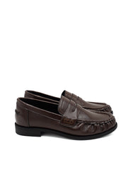 Gaia Shoes 4000 penny loafer con tomaia plissettata