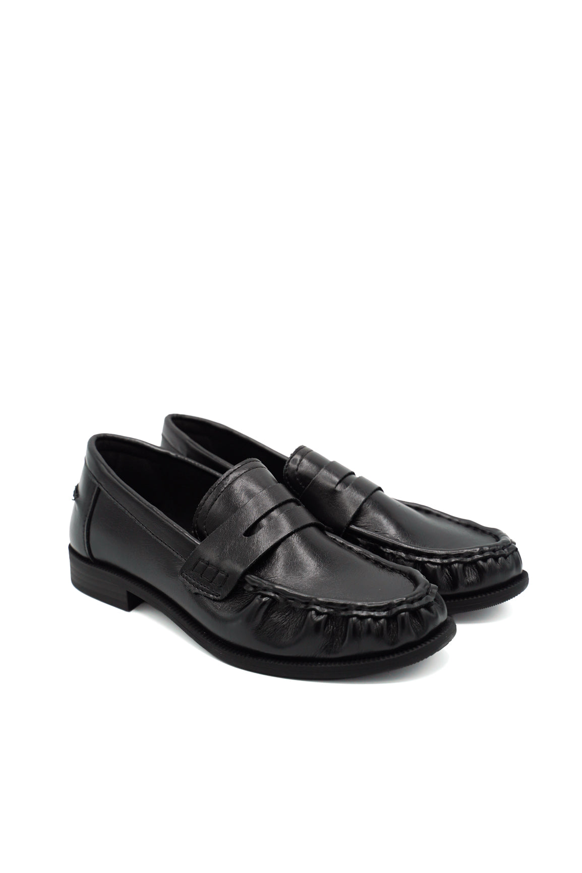 Gaia Shoes 4000 penny loafer con tomaia plissettata