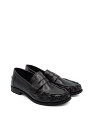 Gaia Shoes 4000 penny loafer con tomaia plissettata