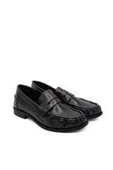 Gaia Shoes 4000 penny loafer con tomaia plissettata