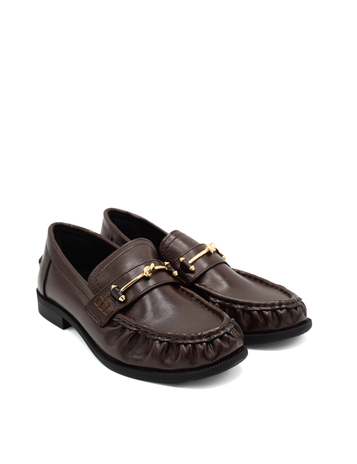 Gaia Shoes 4002 mocassino arricciato con cuciture pronunciate