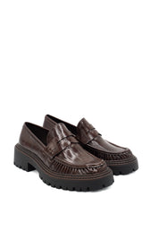Gaia Shoes Moira mocassini penny in stampa cocco