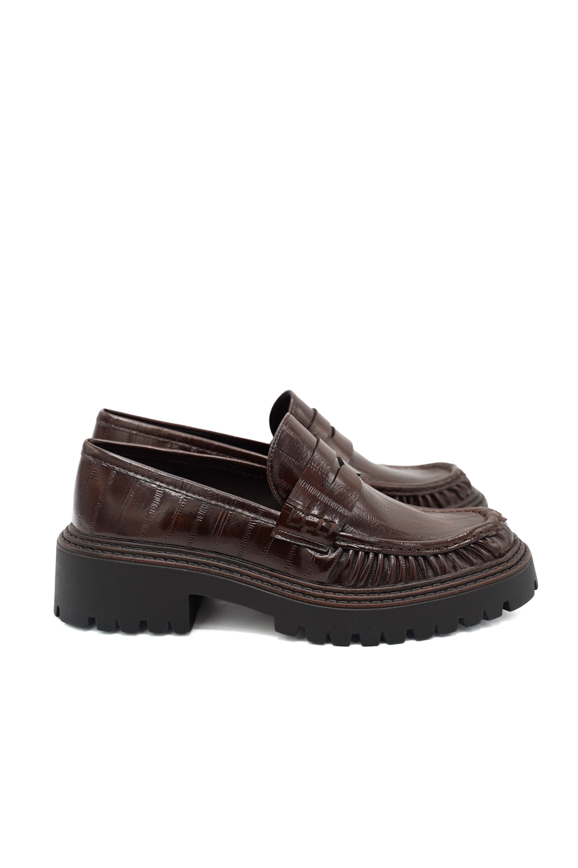 Gaia Shoes Moira mocassini penny in stampa cocco