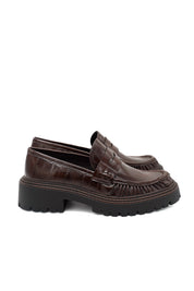 Gaia Shoes Moira mocassini penny in stampa cocco