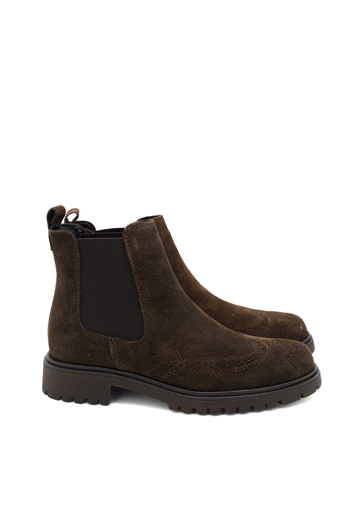 Scarpissime 206719 stivaletti chelsea scamosciati stile brogue