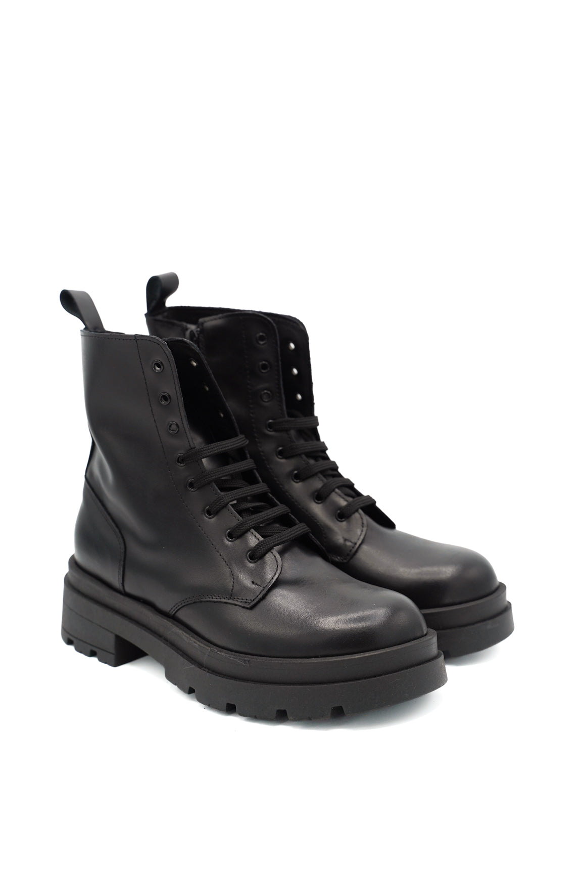 Scarpissime 7719 anfibi stringati in pelle con suola track