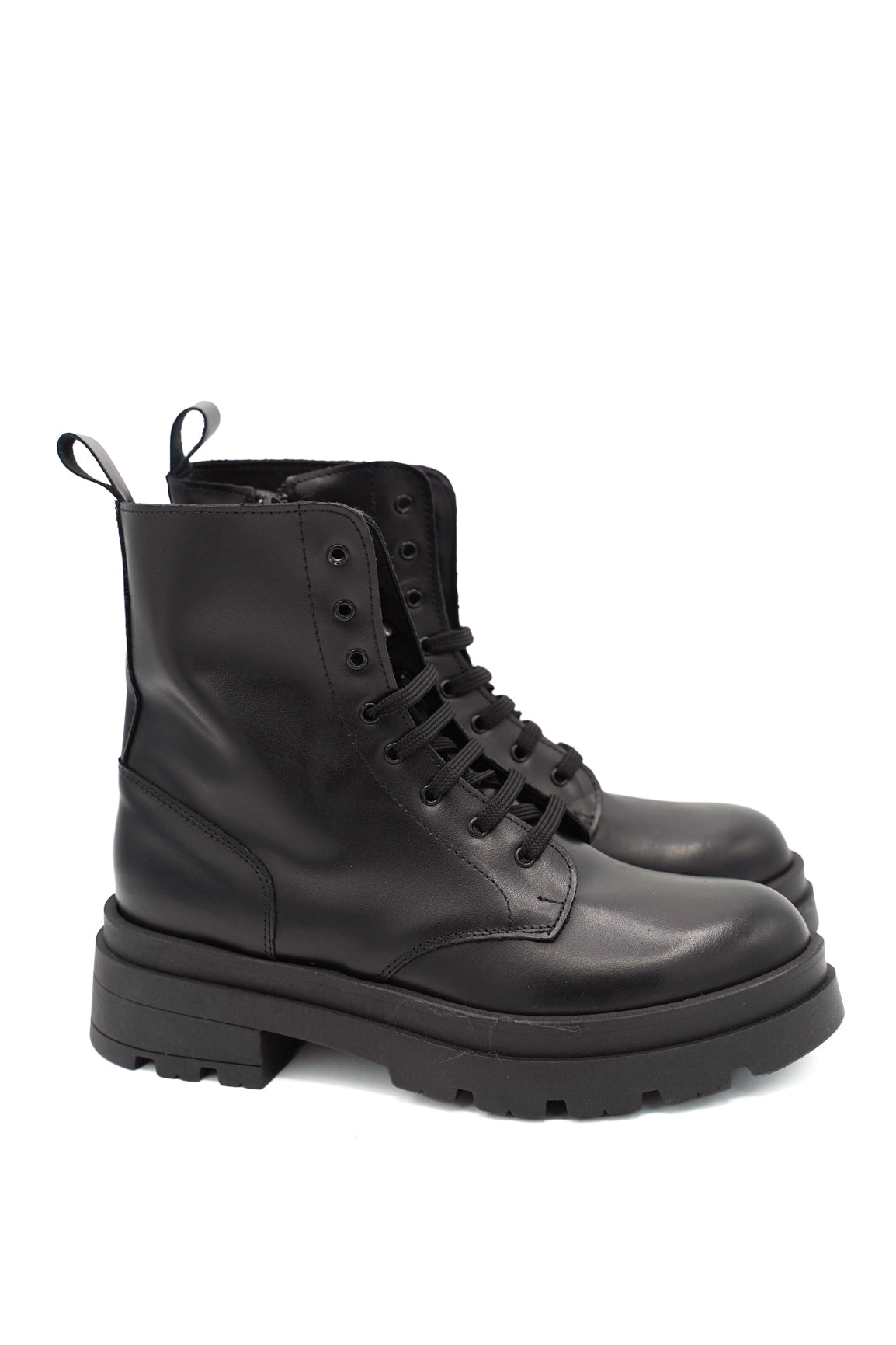 Scarpissime 7719 anfibi stringati in pelle con suola track