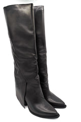 Gaia Shoes Loca 003 stivali in pelle con risvolto asimmetrico