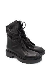Gaia Shoes Praga 7 anfibi stivaletti in pelle con allacciatura frontale