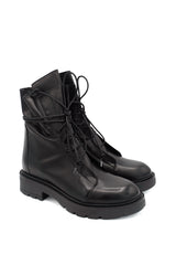 Gaia Shoes Praga 7 anfibi stivaletti in pelle con allacciatura frontale