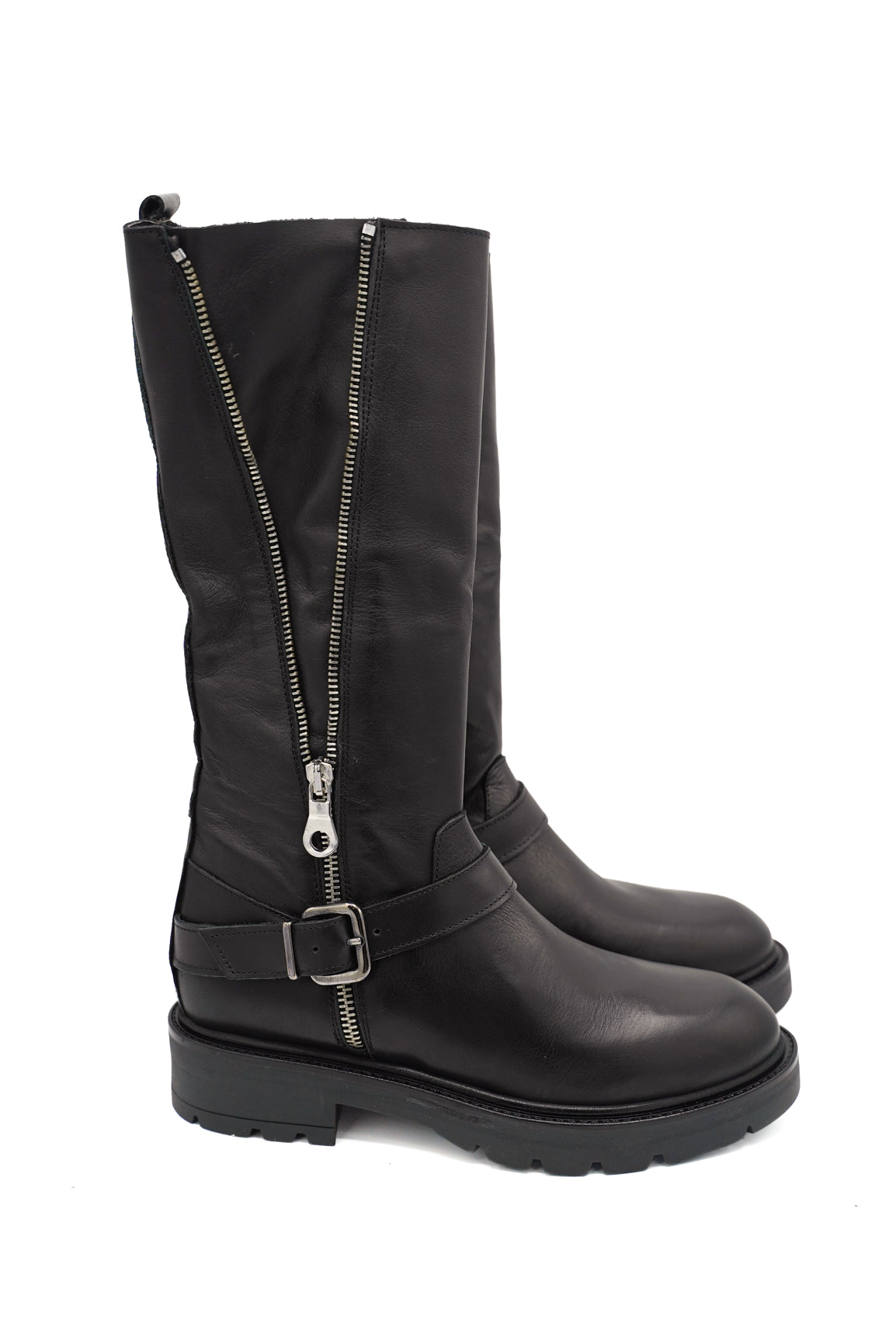 Gaia Shoes Praga 13 stivali alti biker con dettagli metallici