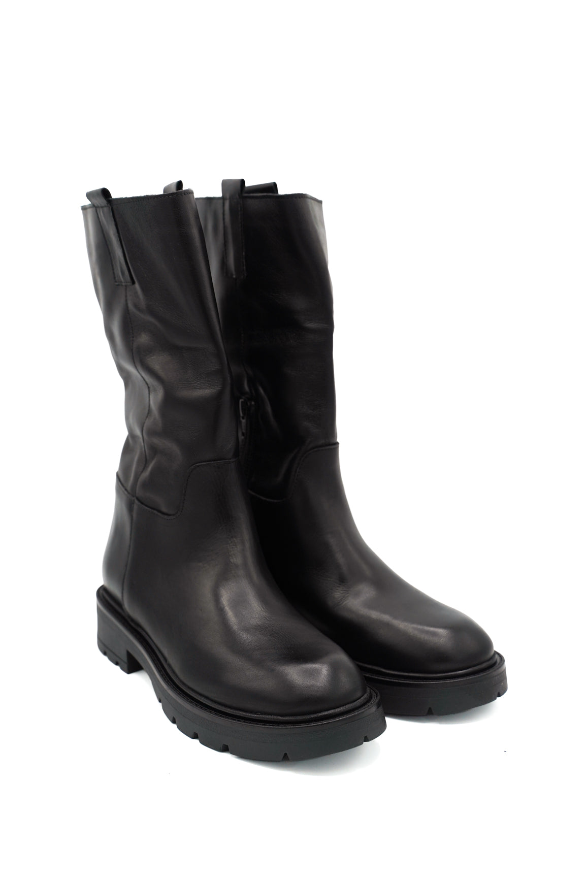 Gaia Shoes Rock 2 stivali mid-calf in pelle con suola chunky