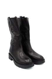 Gaia Shoes Rock 2 stivali mid-calf in pelle con suola chunky