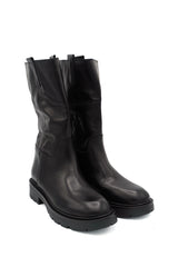 Gaia Shoes Rock 2 stivali mid-calf in pelle con suola chunky